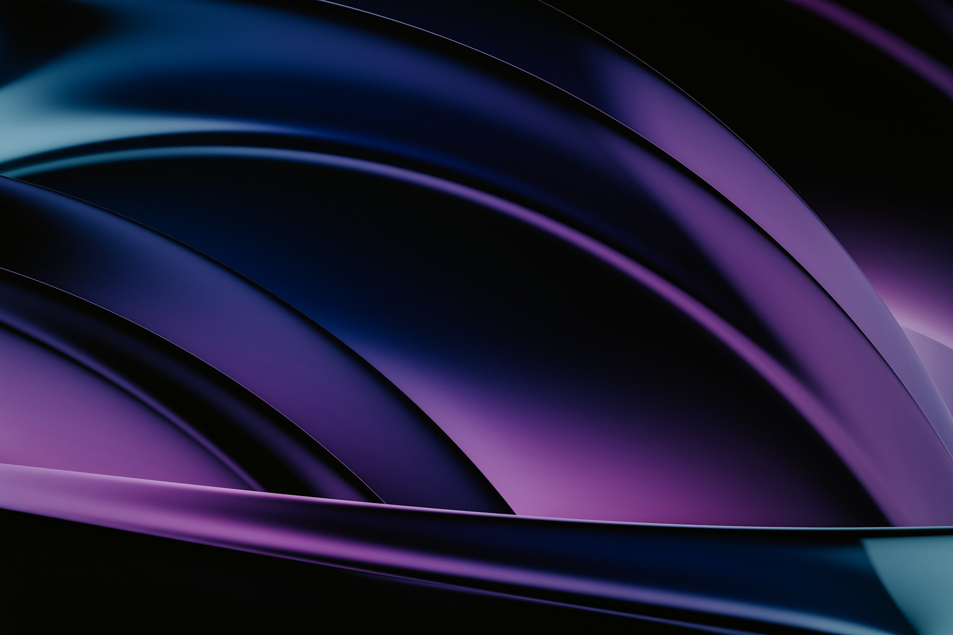 Layered violet and blue forms illustrating the connected scope of a website redesign